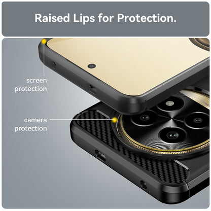 Deksel for Realme 13 Pro / 13 Pro+, Techsuit, Karbon, Svart