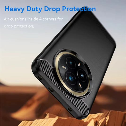 Deksel for Realme 14 Pro+, Techsuit, Karbon, Svart