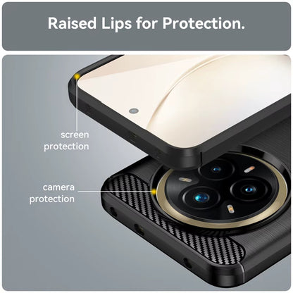 Deksel for Realme 14 Pro+, Techsuit, Karbon, Svart