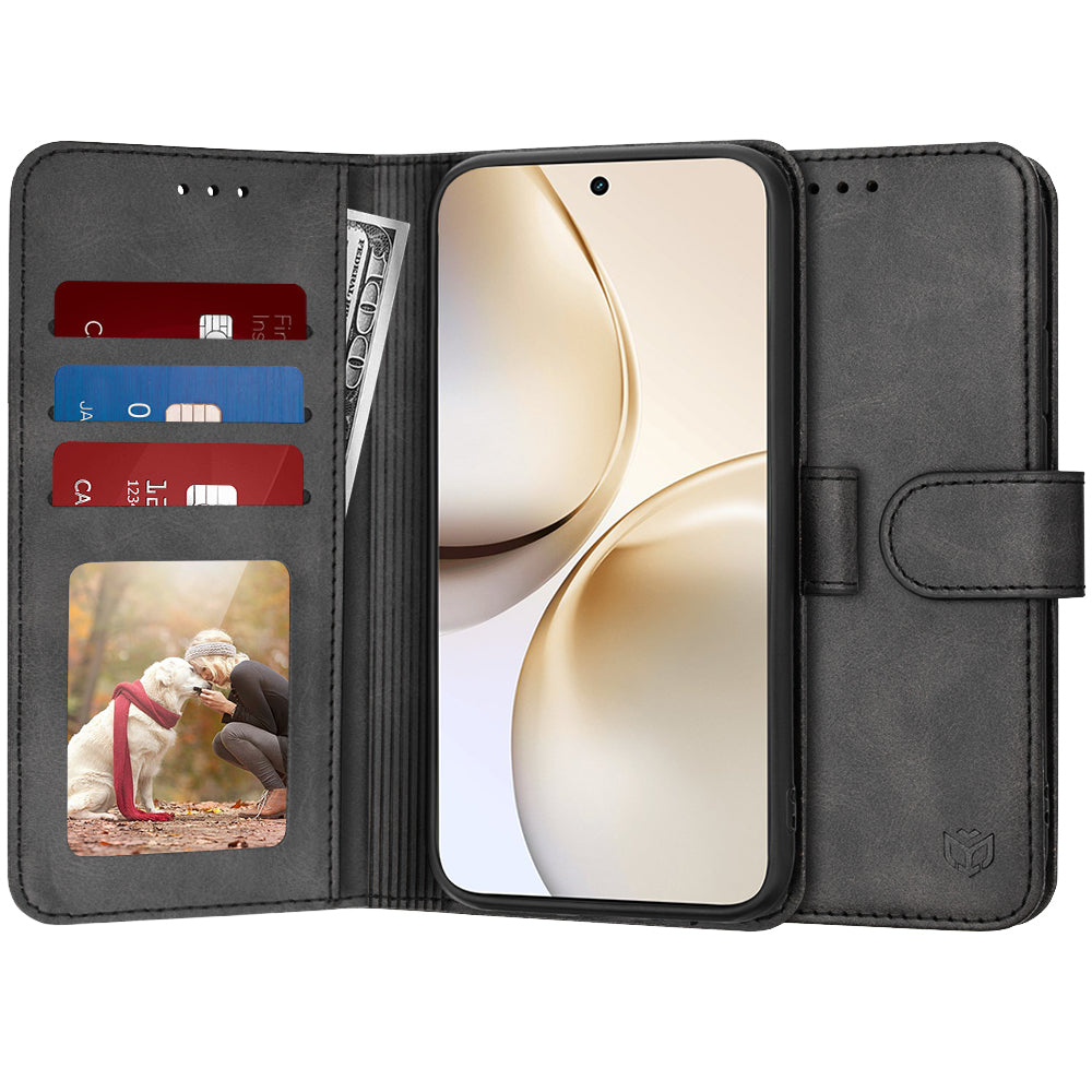 Deksel for Realme 14 Pro+, Techsuit, Diary Book, Svart