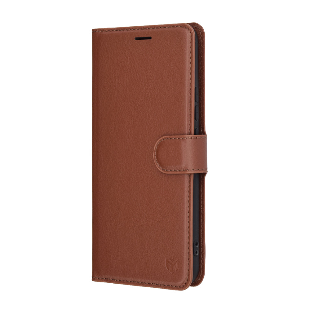 Deksel for Realme 14 Pro+, Techsuit, Leather Folio, Brun