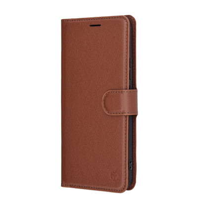 Deksel for Realme 14 Pro+, Techsuit, Leather Folio, Brun