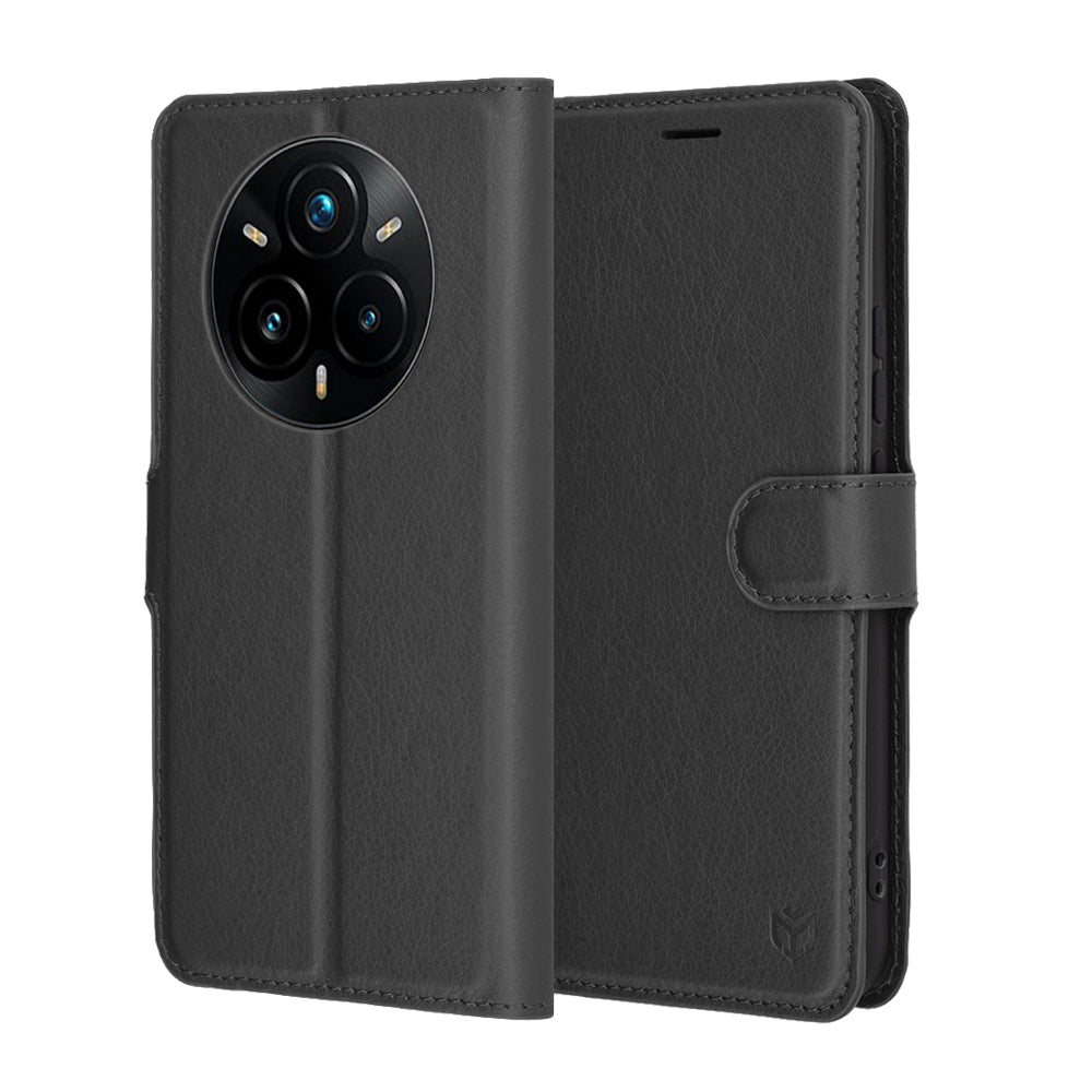 Deksel for Realme 14 Pro+, Techsuit, Leather Folio, Svart