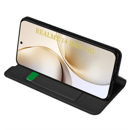 Deksel for Realme 14 Pro+, Techsuit, Magskin Book, Svart