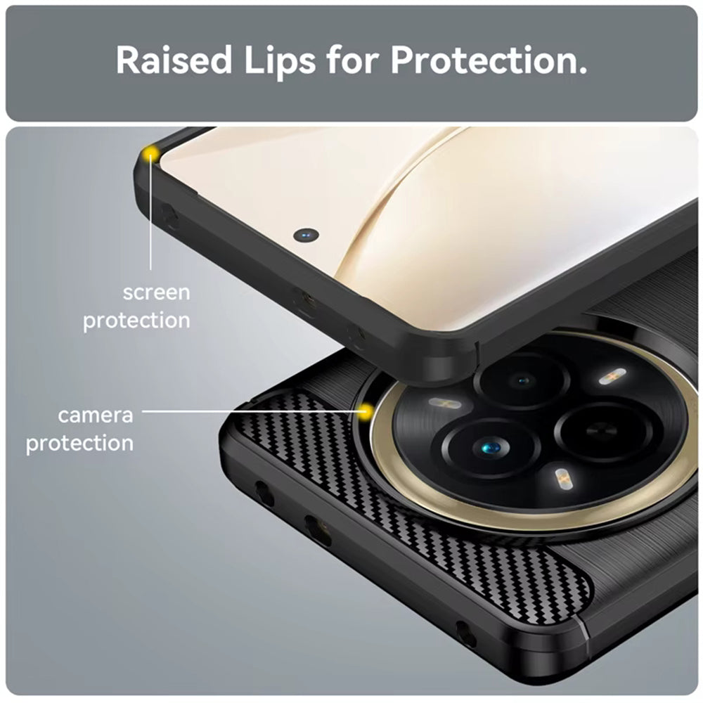 Deksel til Realme 14 Pro, Techsuit, Karbon, Svart