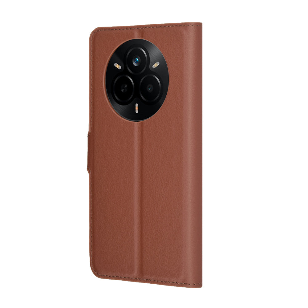 Deksel for Realme 14 Pro, Techsuit, Leather Folio, Brun