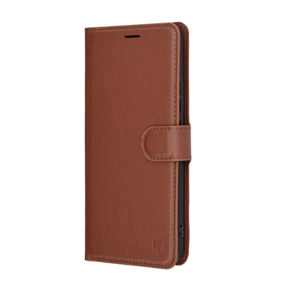 Deksel for Realme 14 Pro, Techsuit, Leather Folio, Brun