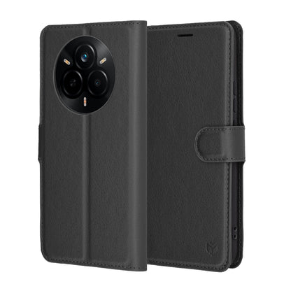 Deksel for Realme 14 Pro, Techsuit, Leather Folio, Svart