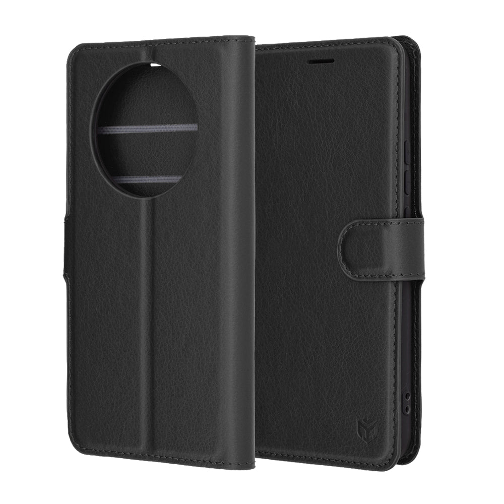 Deksel for Realme 14 Pro, Techsuit, Leather Folio, Svart