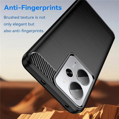 Deksel for Realme 14T / 14, Techsuit, Karbon, Svart