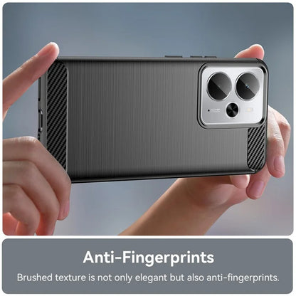 Deksel for Realme 14T / 14, Techsuit, Karbon, Svart