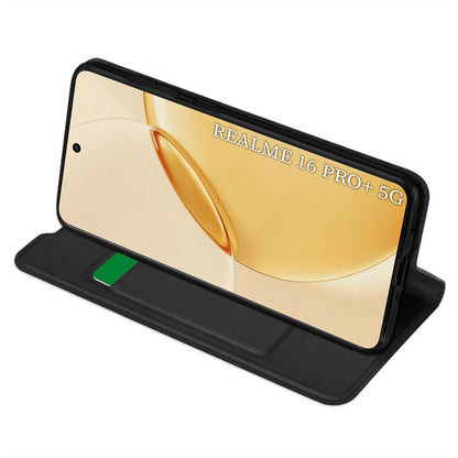 Deksel for Realme 16 Pro+, Techsuit, Magskin Book, Svart