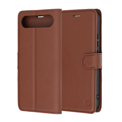 Deksel for Realme 16, Techsuit, Leather Folio, Brun
