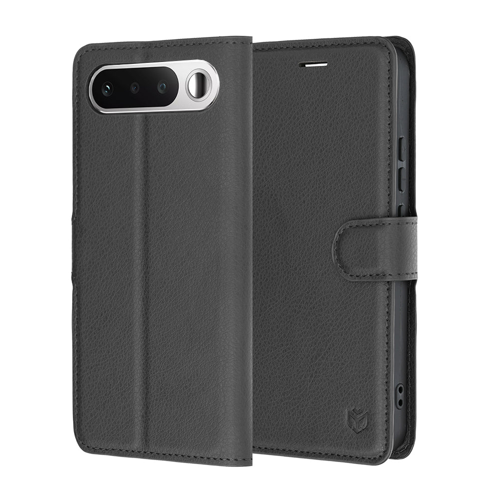Deksel for Realme 16, Techsuit, Leather Folio, Svart