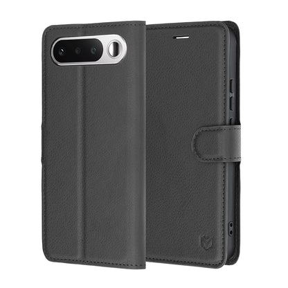 Deksel for Realme 16, Techsuit, Leather Folio, Svart