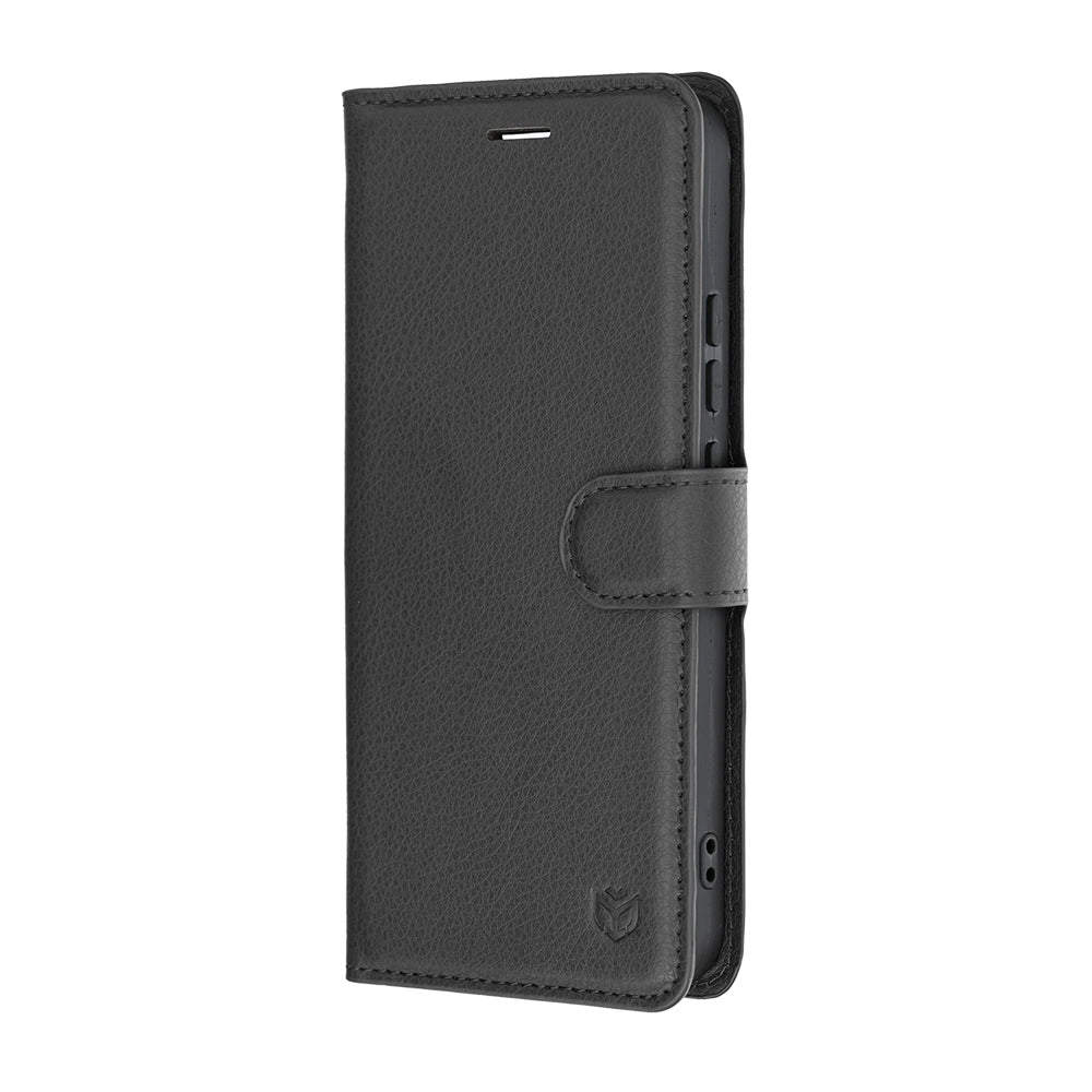 Deksel for Realme 16, Techsuit, Leather Folio, Svart