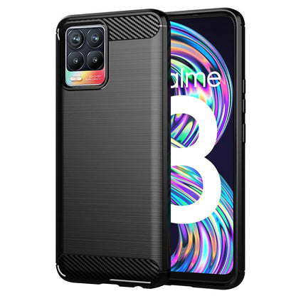 Deksel for Realme 8 Pro / 8, Techsuit, Karbon, Svart