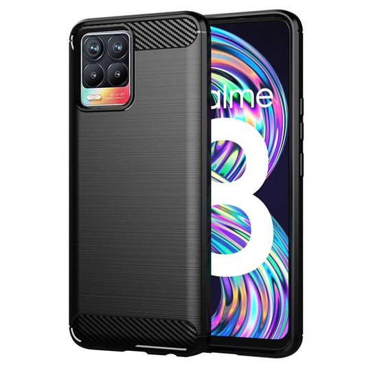 Deksel for Realme 8 Pro / 8, Techsuit, Karbon, Svart