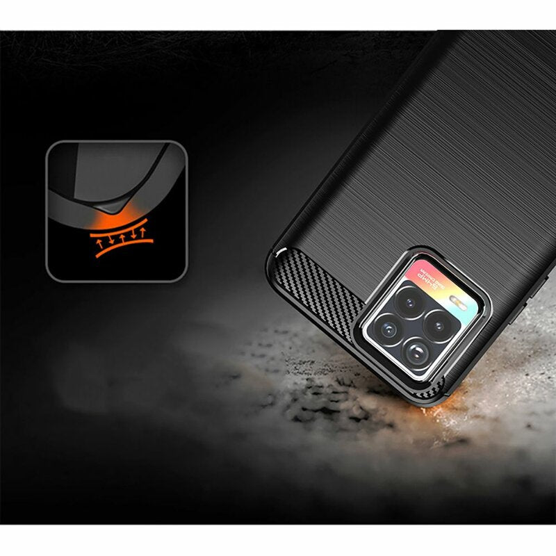 Deksel for Realme 8 Pro / 8, Techsuit, Karbon, Svart