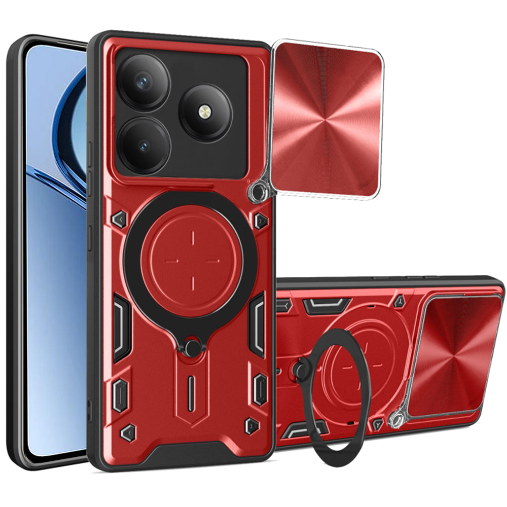 Deksel for Realme C63 / C61, Techsuit, CamGuard Pro, Rød