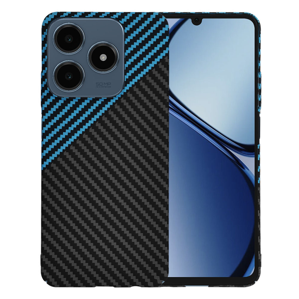 Deksel for Realme C63 / C61, Techsuit, Carbonite FiberShell, Svart Bleu