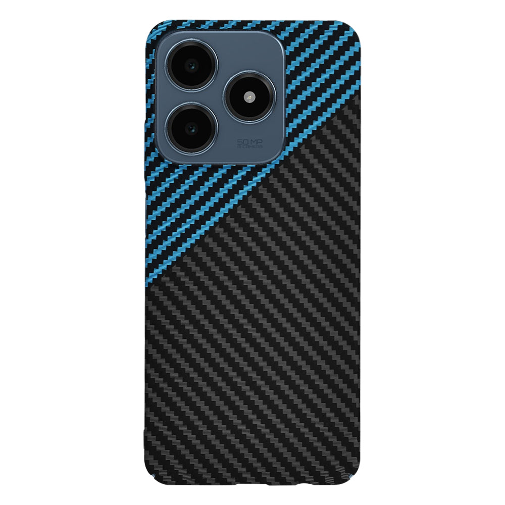 Deksel for Realme C63 / C61, Techsuit, Carbonite FiberShell, Svart Bleu