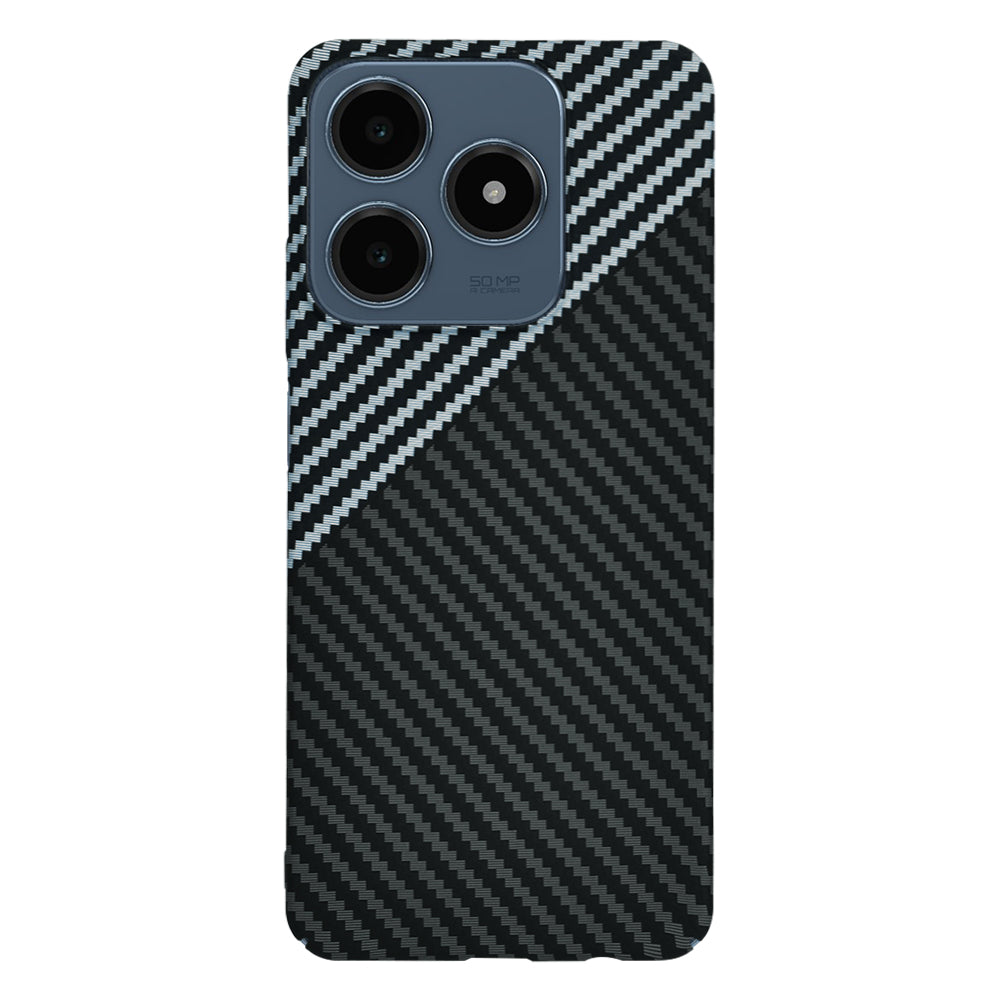 Deksel for Realme C63 / C61, Techsuit, Carbonite FiberShell, Svart Grå