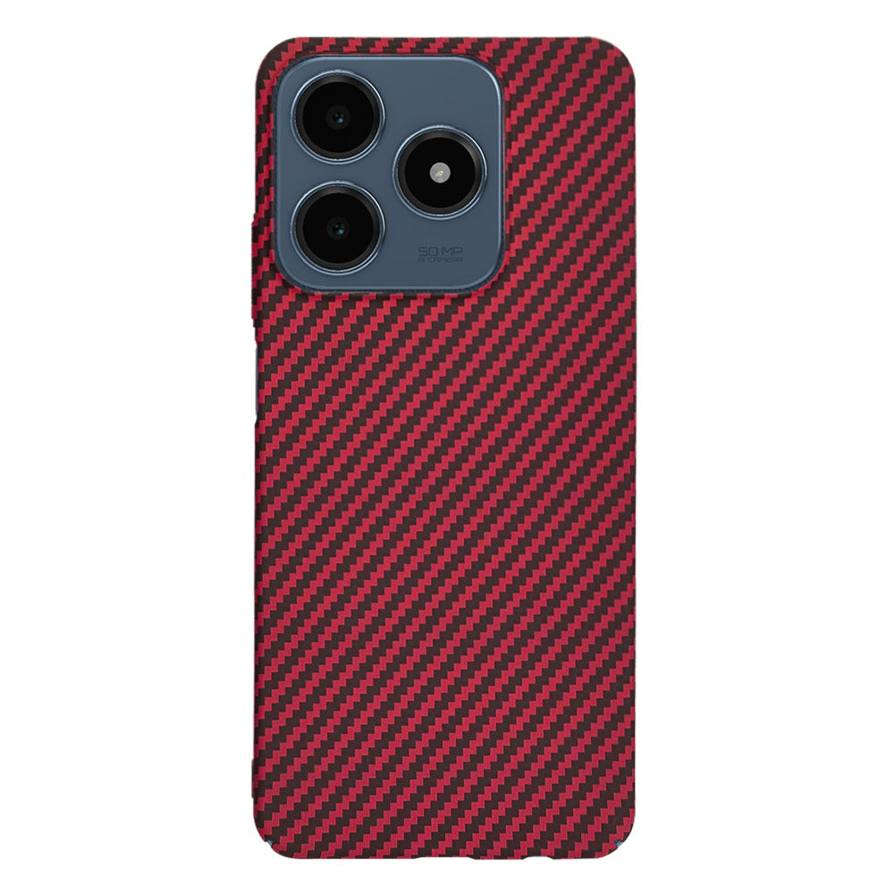 Deksel for Realme C63 / C61, Techsuit, Carbonite FiberShell, Rød