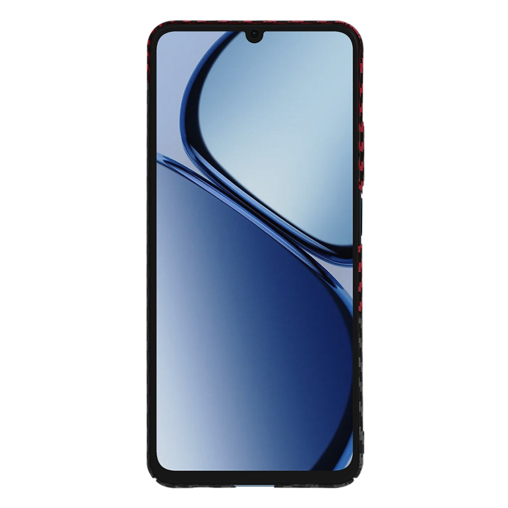 Deksel for Realme C63 / C61, Techsuit, Carbonite FiberShell, Svart Rød