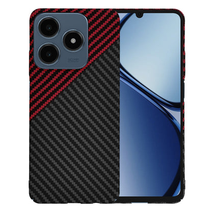 Deksel for Realme C63 / C61, Techsuit, Carbonite FiberShell, Svart Rød