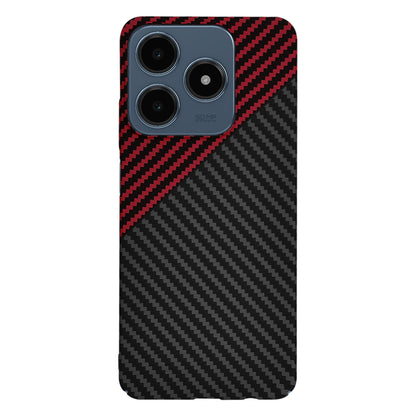 Deksel for Realme C63 / C61, Techsuit, Carbonite FiberShell, Svart Rød