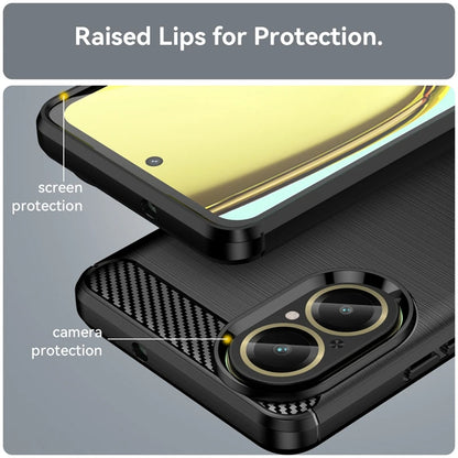 Deksel for Realme C67 4G, Techsuit, Karbon, Svart