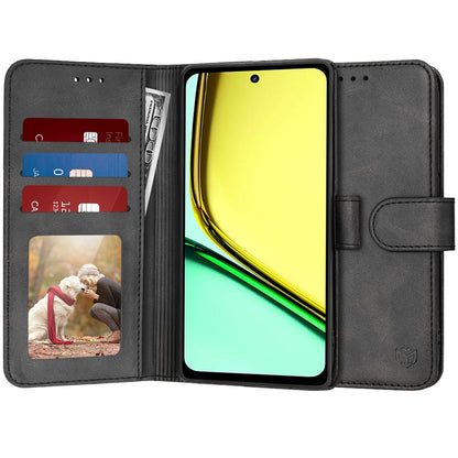 Deksel for Realme C67 4G, Techsuit, Diary Book, Svart