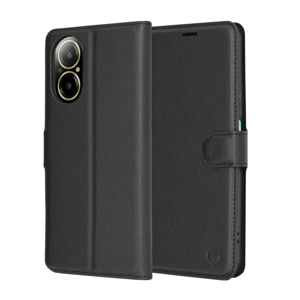 Deksel for Realme C67 4G, Techsuit, Leather Folio, Svart