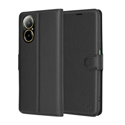 Deksel for Realme C67 4G, Techsuit, Leather Folio, Svart