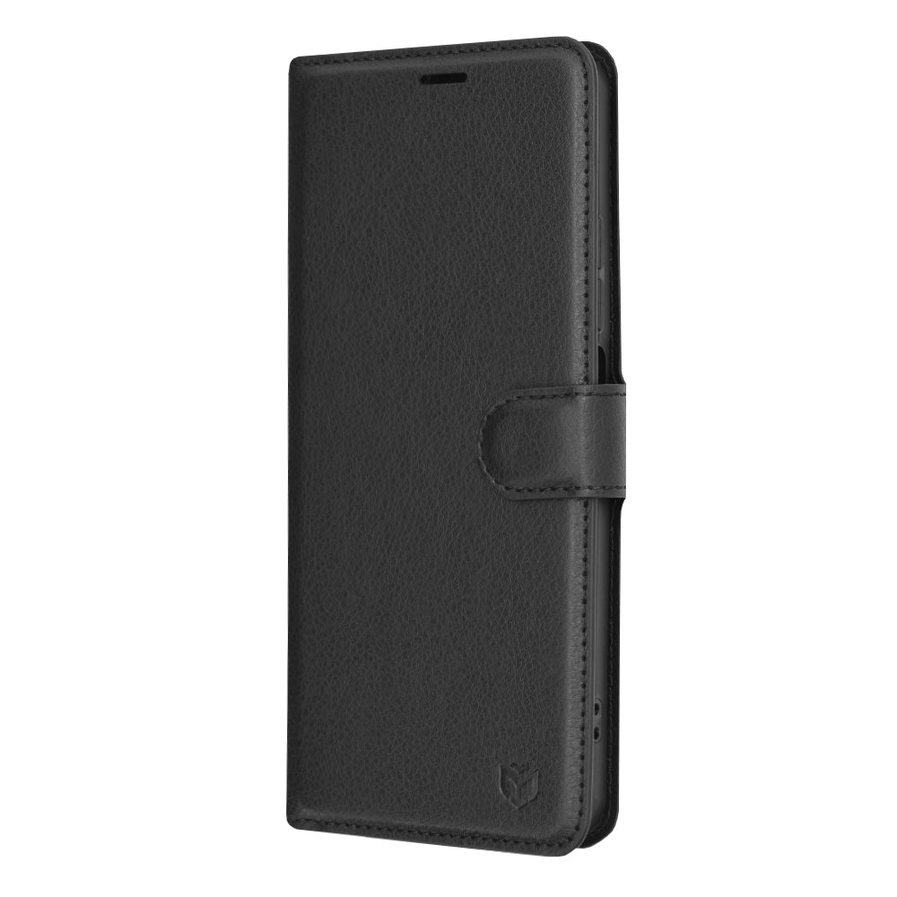 Deksel for Realme C67 4G, Techsuit, Leather Folio, Svart