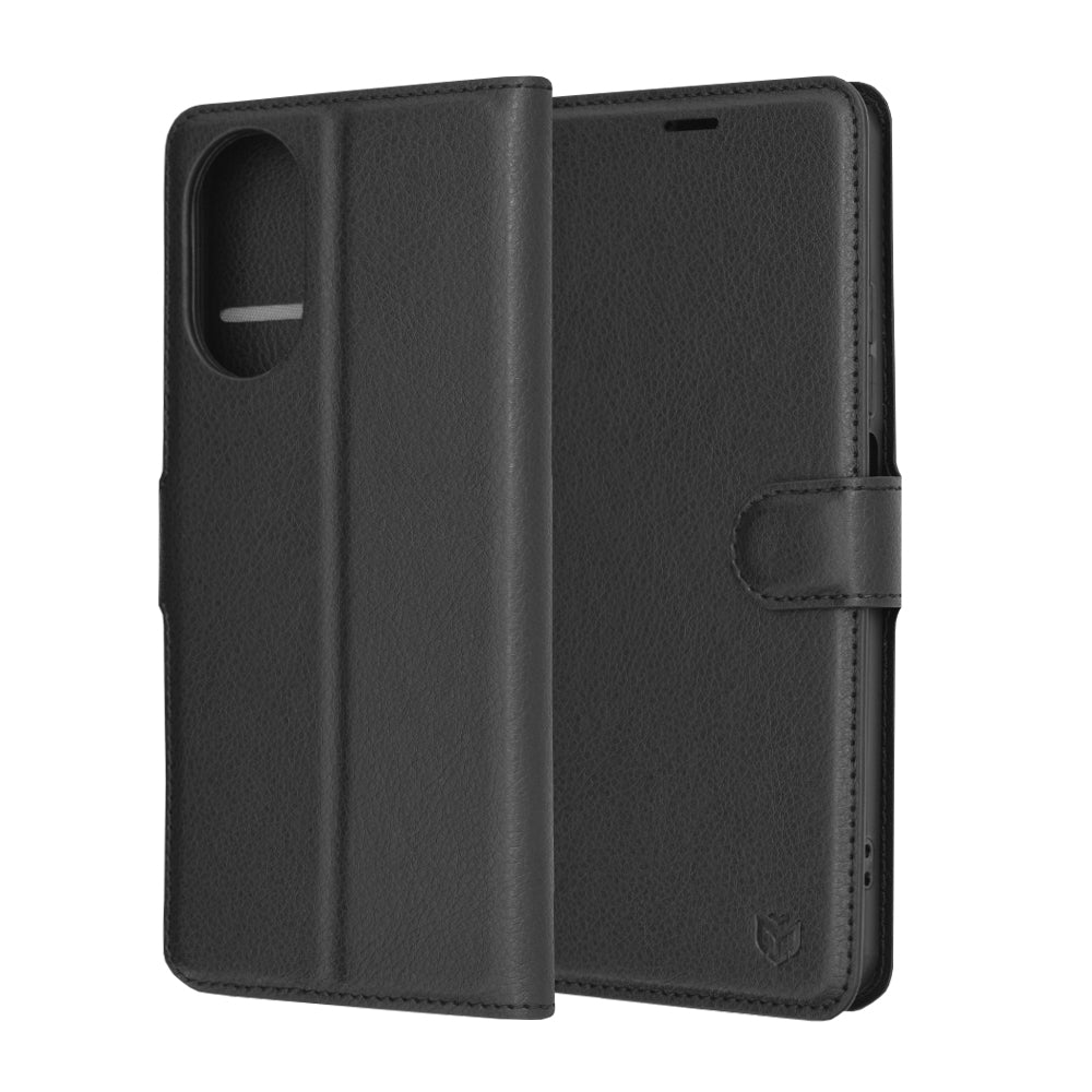 Deksel for Realme C67 4G, Techsuit, Leather Folio, Svart