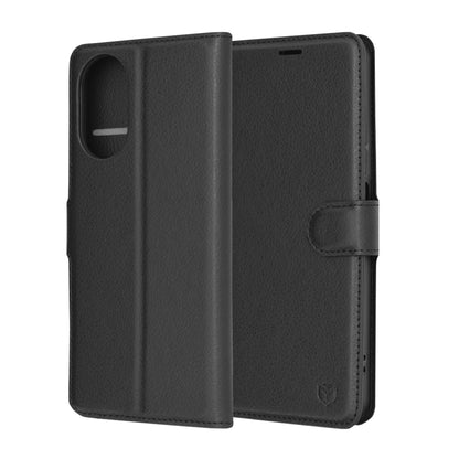 Deksel for Realme C67 4G, Techsuit, Leather Folio, Svart