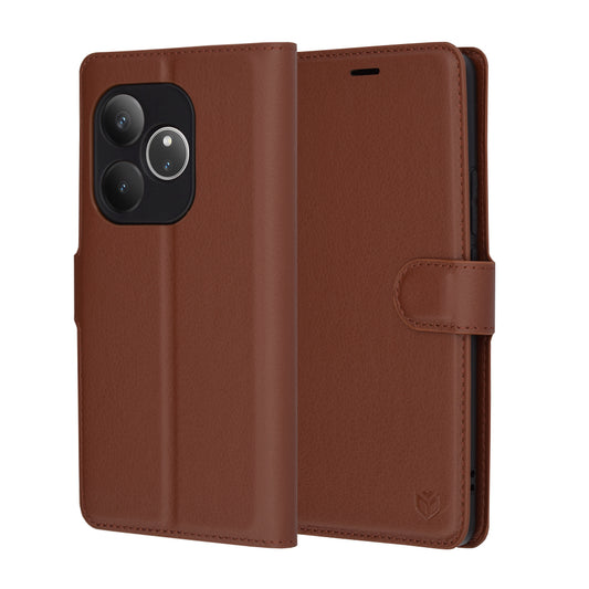 Deksel for Realme GT 6T / GT 6, Techsuit, Leather Folio, Brun