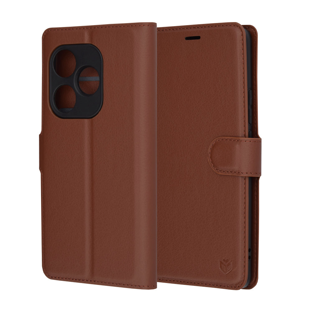 Deksel for Realme GT 6T / GT 6, Techsuit, Leather Folio, Brun