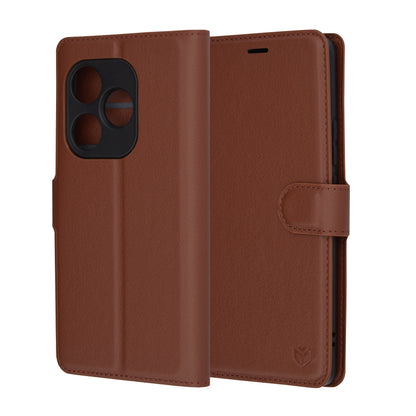 Deksel for Realme GT 6T / GT 6, Techsuit, Leather Folio, Brun