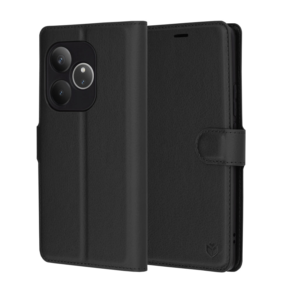 Deksel for Realme GT 6T / GT 6, Techsuit, Leather Folio, Svart