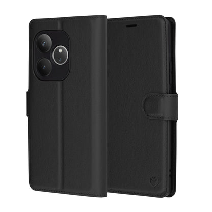 Deksel for Realme GT 6T / GT 6, Techsuit, Leather Folio, Svart