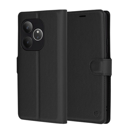 Deksel for Realme GT 6T / GT 6, Techsuit, Leather Folio, Svart
