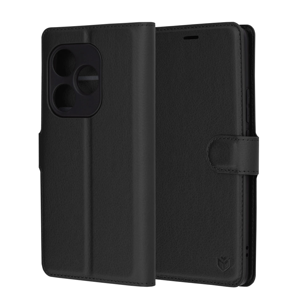 Deksel for Realme GT 6T / GT 6, Techsuit, Leather Folio, Svart