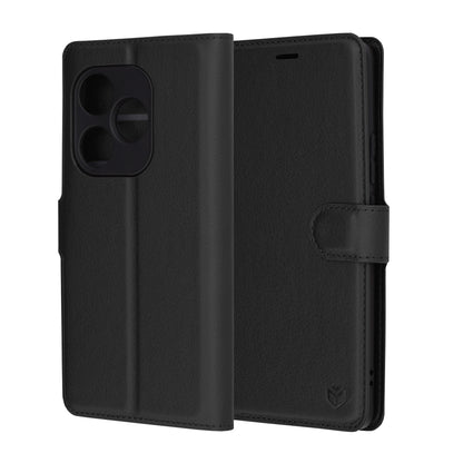 Deksel for Realme GT 6T / GT 6, Techsuit, Leather Folio, Svart