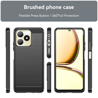 Deksel for Realme Note 50 / C51, Techsuit, Karbon, Svart