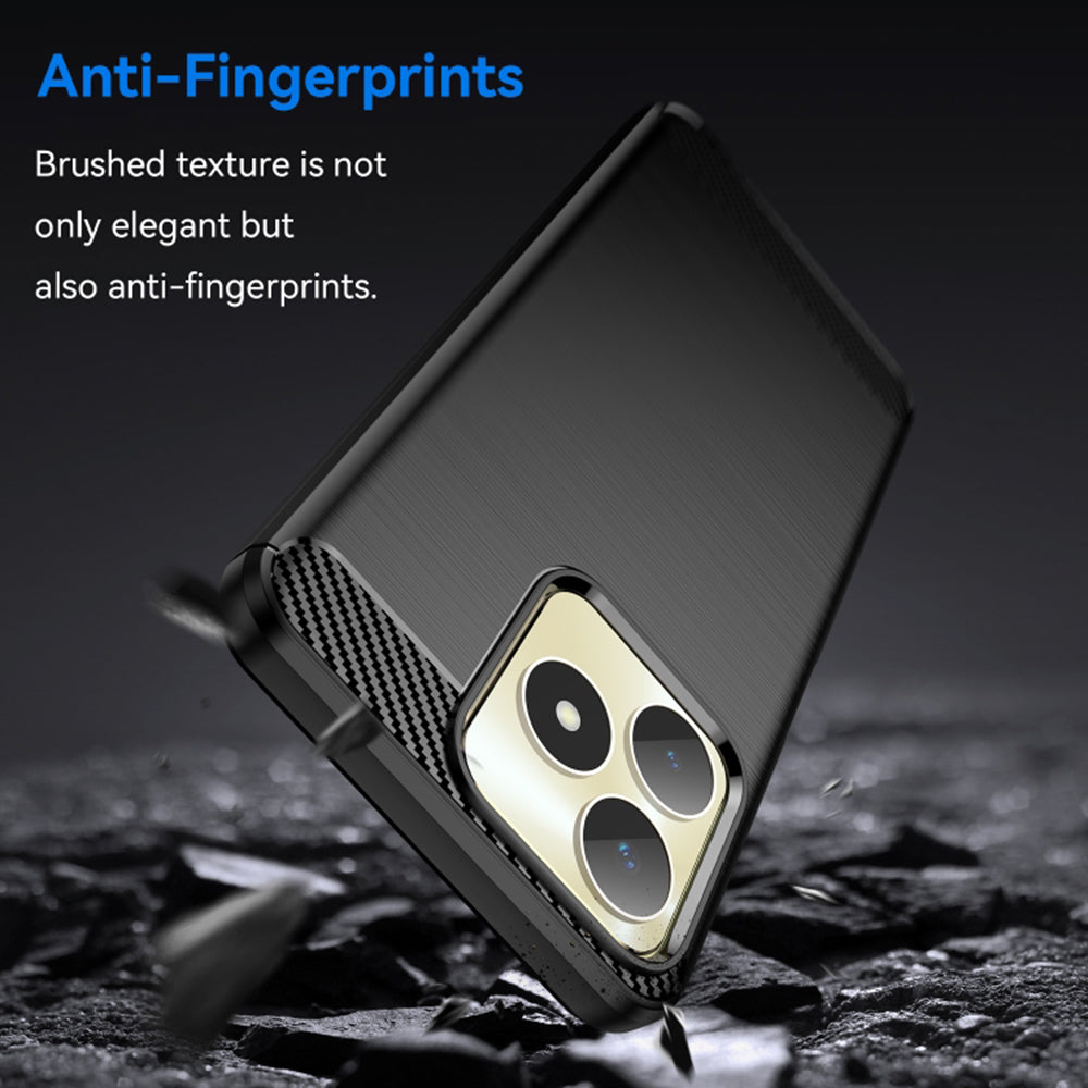 Deksel for Realme Note 50 / C51, Techsuit, Karbon, Svart