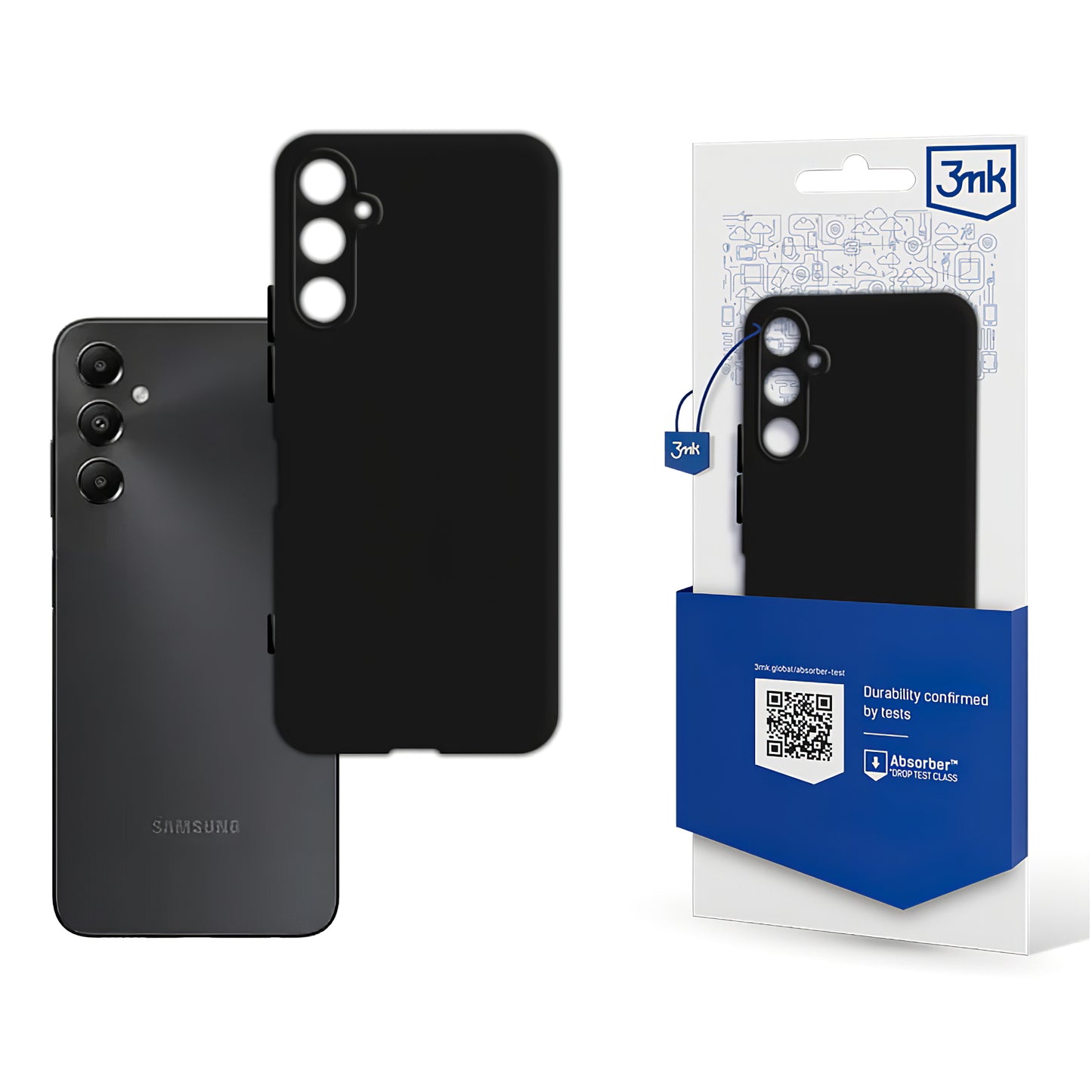 Deksel til Samsung Galaxy A05s A057, 3MK, Matt svart