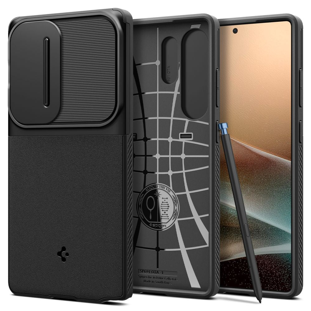 Deksel for Samsung Galaxy S25 Ultra S938, Spigen, OPTIK ARMOR, Svart ACS08969
